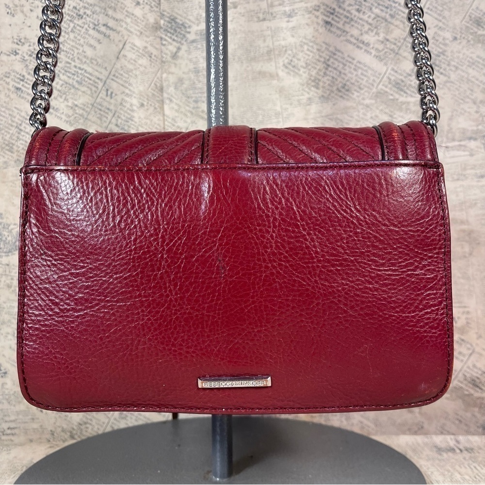 Rebecca Minkoff Small Love Chevron Quilted Leather Crossbody Turn Lock Bag - Picture 3 of 14